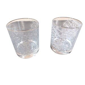 2-Pack Greenline Goods Whiskey Glasses 10 Oz Tumbler Philadelphia Map